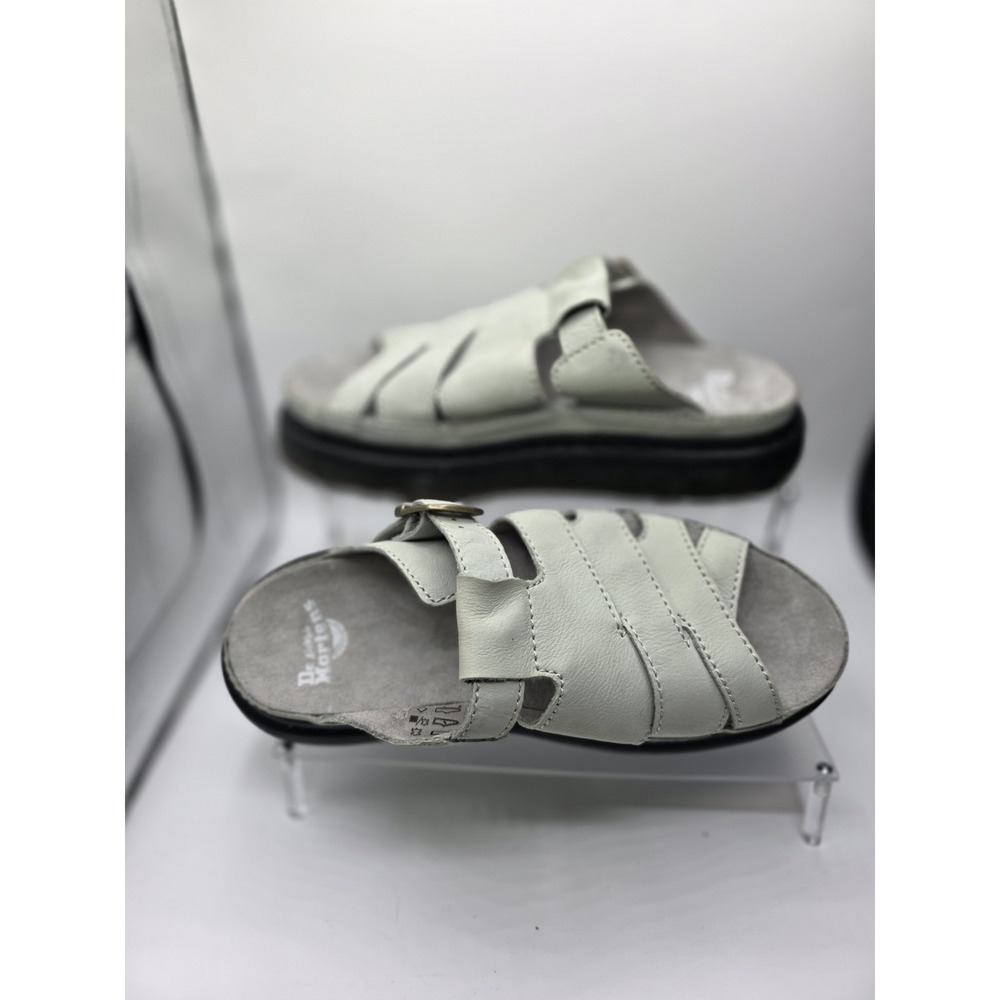 Dr Martens Women's Maxxy Slide Sandals Sage Green Leather Sandals NEW US 12